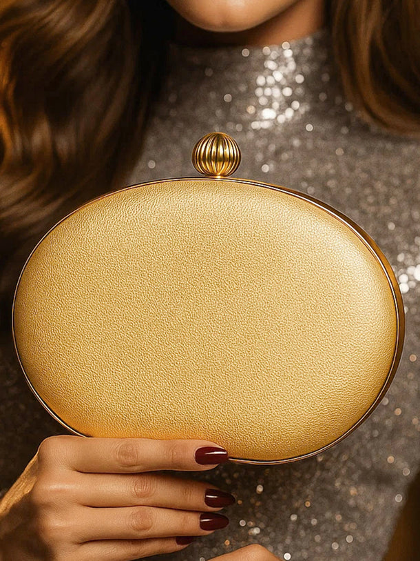 Metallic Gold Glam Evening Clutch
