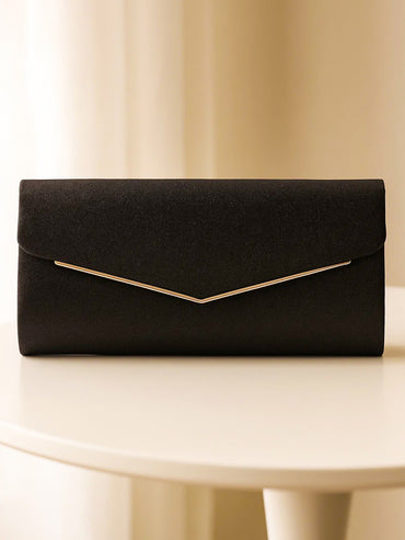 Black Glitter Envelope Party Clutch Bag