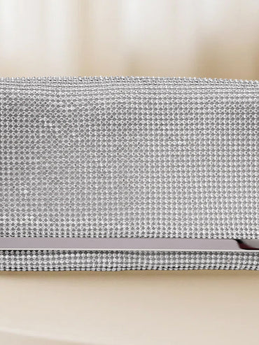 Silver Spark Crystal Party Clutch