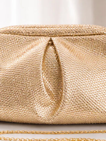 Gold Shimmer Luxe Party Clutch Bag