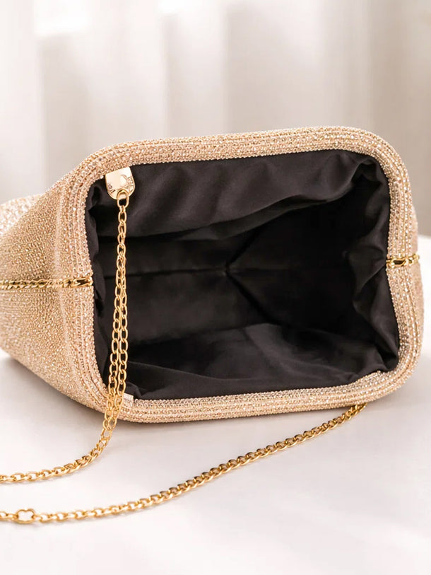 Gold Shimmer Luxe Party Clutch Bag