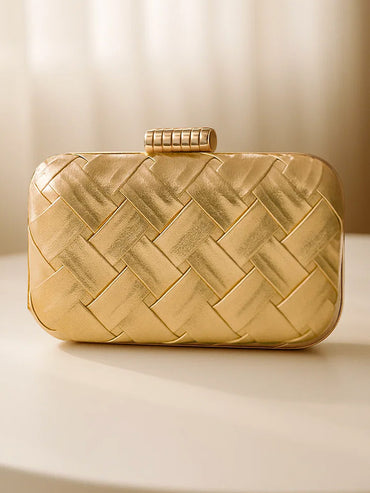 Glam Night Textured Gold Clutch