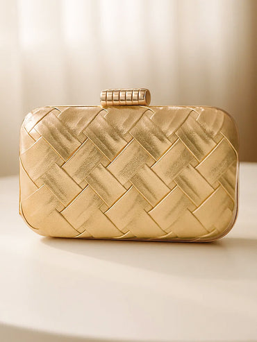 Glam Night Textured Gold Clutch