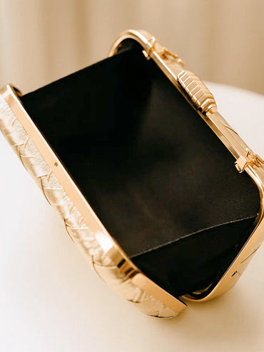 Glam Night Textured Gold Clutch