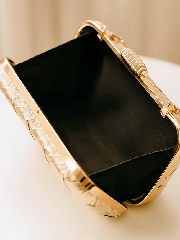 Glam Night Textured Gold Clutch