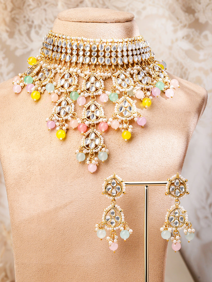 Multicolour Hue Kundan Choker Set