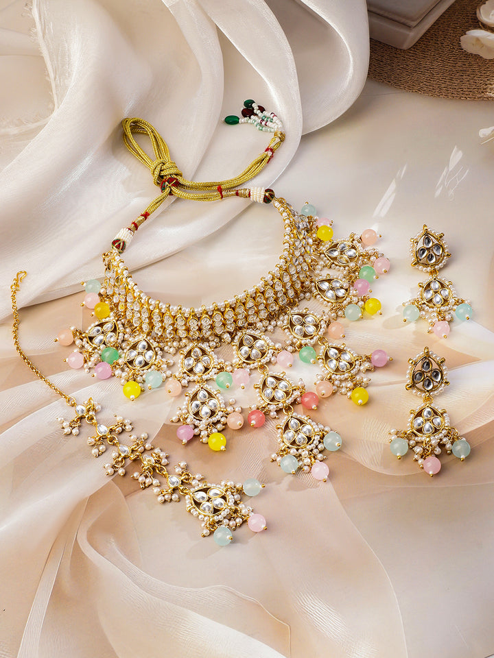 Multicolour Hue Kundan Choker Set