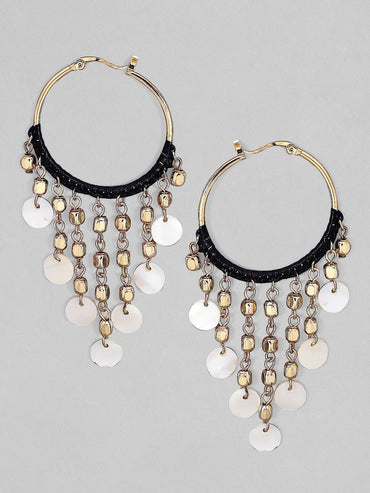 Rubans Voguish Beaded drop hoops.