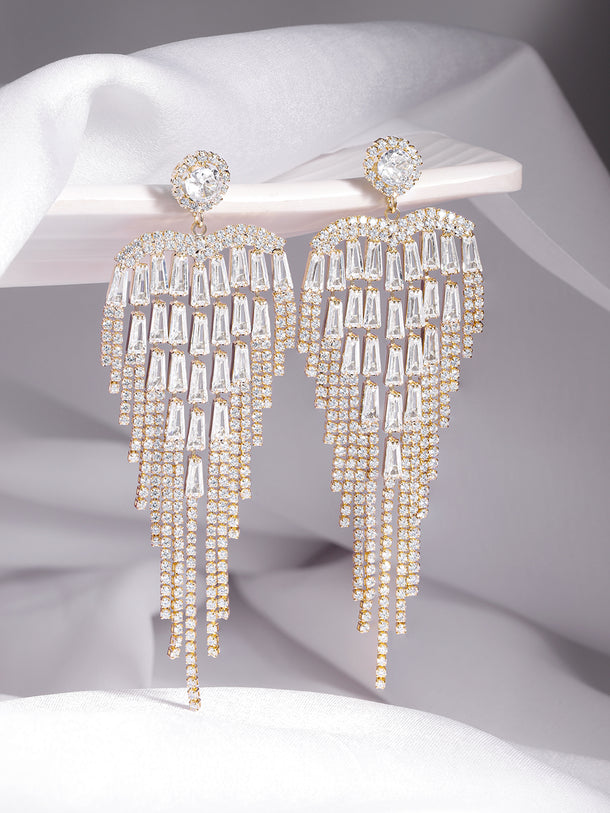 Glittering Trails American Diamond Zirconia Statement Danglers