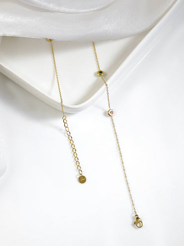 Linear Playful Multicolour Chain Necklace