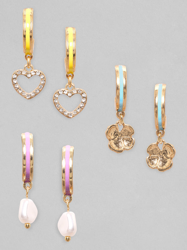 Multicolor Drop Earrings Pack Of 3