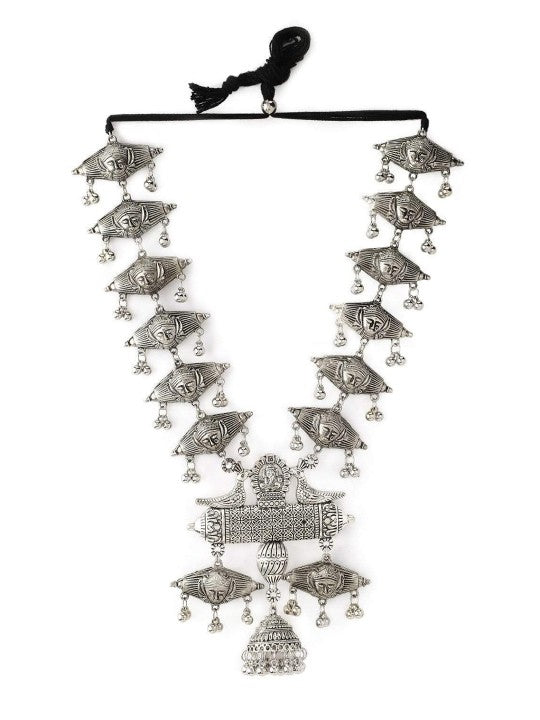 Rubans Oxidised Silver Plated  Necklace