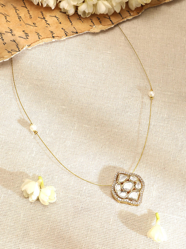 Alluring American Diamond Zirconia & Kundan Studded Pendant Necklace Necklace & Chains