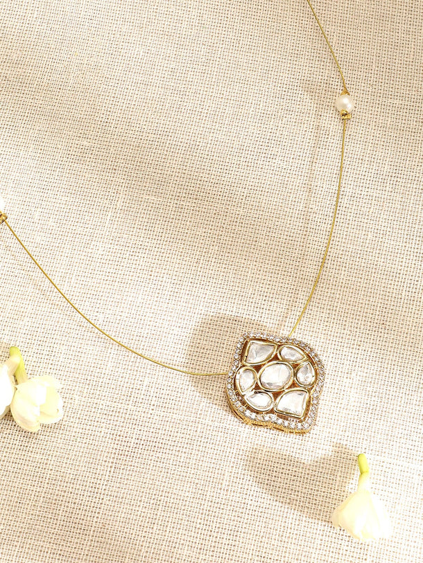 Alluring American Diamond Zirconia & Kundan Studded Pendant Necklace Necklace & Chains