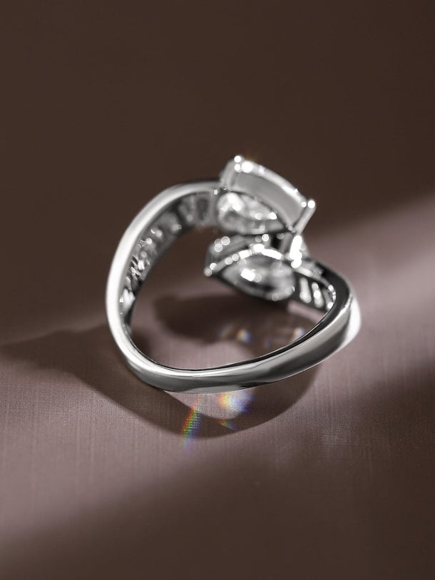 American Diamond Zirconia Bypass Ring Rings