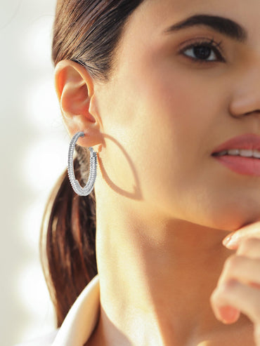 American diamond Zirconia studded hoop Earrings