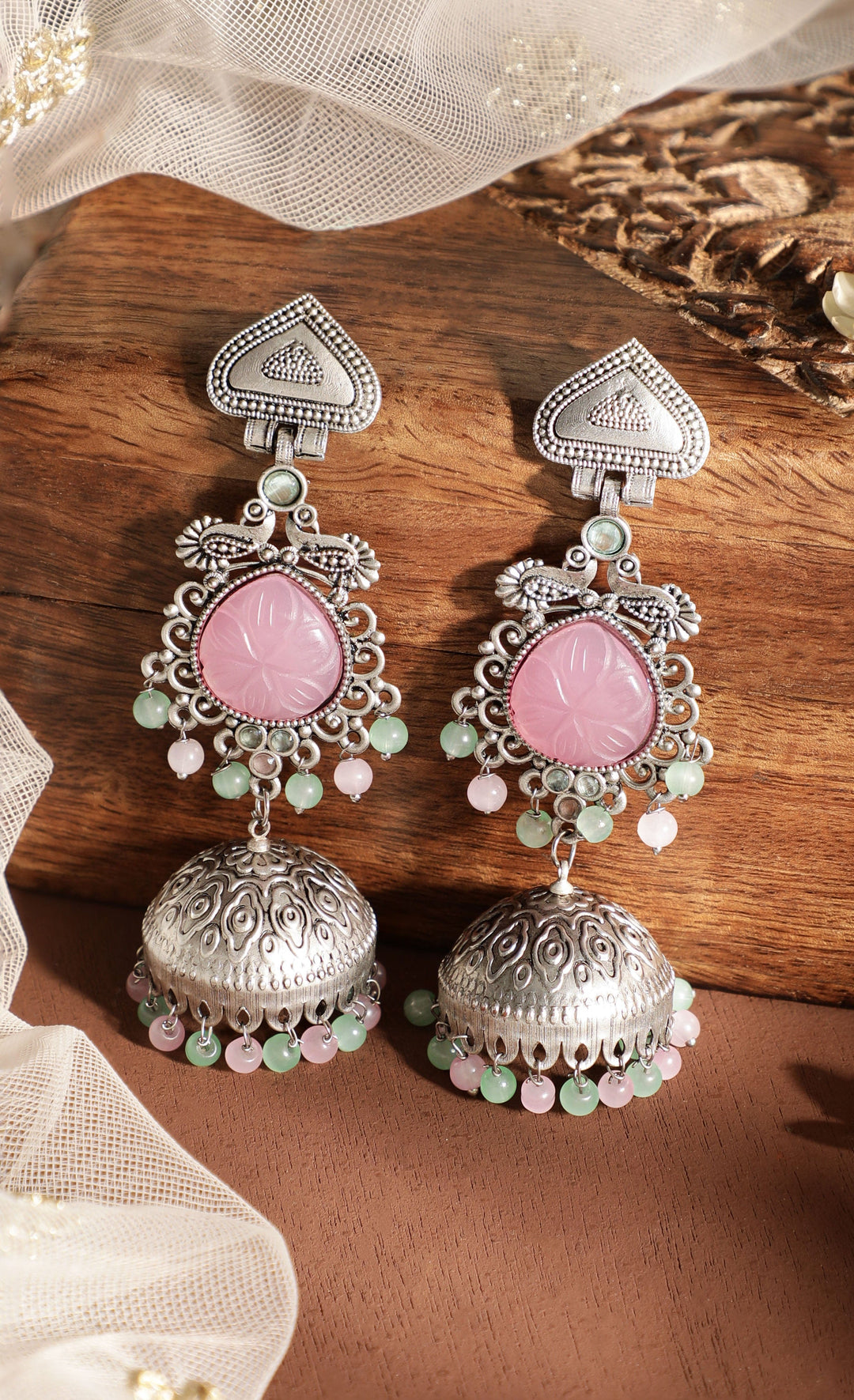 Antique Allure Oxidized Jhumka Earrings for a Touch of Tradition Earrings