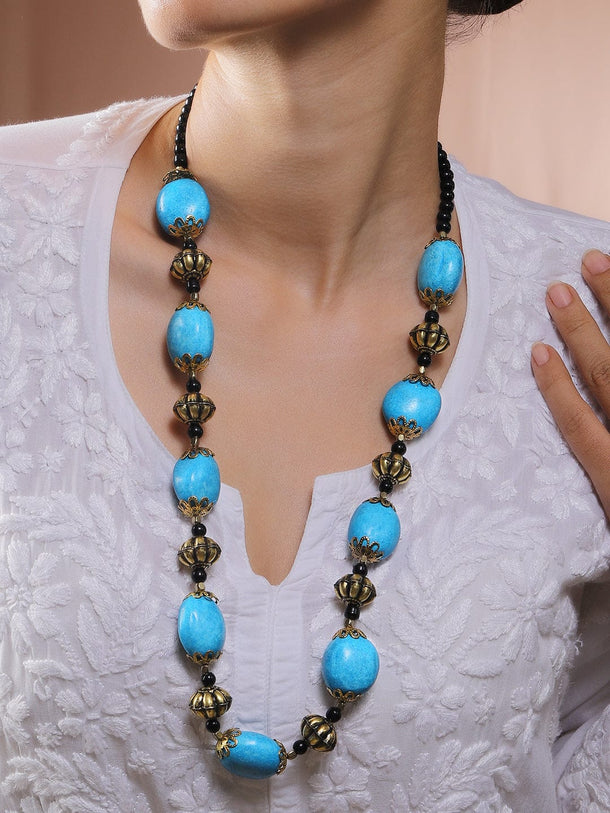 Antique Bohemian Necklace with Turquoise Beads Necklace & Chains