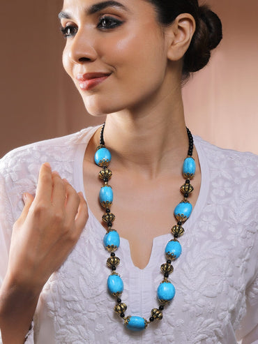 Antique Bohemian Necklace with Turquoise Beads Necklace & Chains
