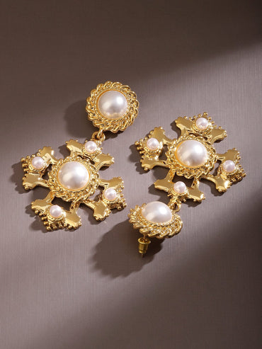 Antique Fusion Pearl Drops Earrings