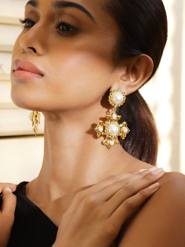 Antique Fusion Pearl Drops Earrings