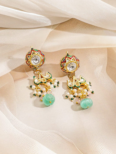 Artisan Crafted Pink & Green Necklace Set Jewellery Set