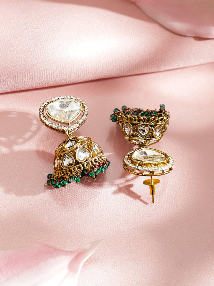 Artisanal Green & Polki Kundan Necklace Set Jewellery Set