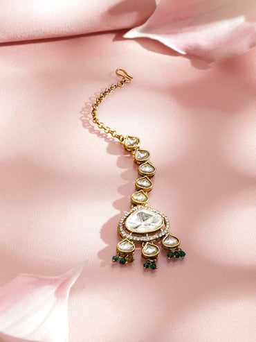 Artisanal Green & Polki Kundan Necklace Set Jewellery Set