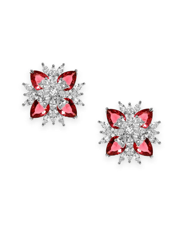 As Seen On Mansi Ugale Rubans Silver-Toned Geometric Studs Earrings Earrings