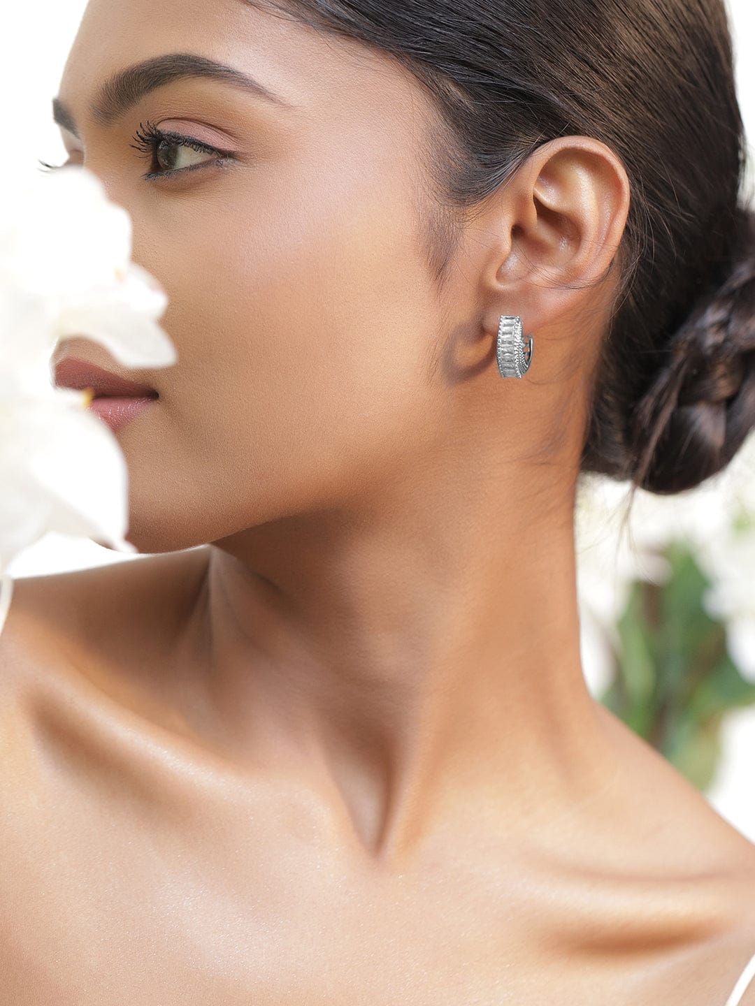 Baguette Half Hoop Earrings