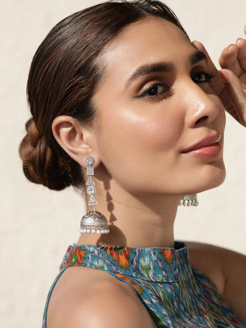 Boho Elegance Oxidized Jhumka Earrings for Artistic Style Earrings