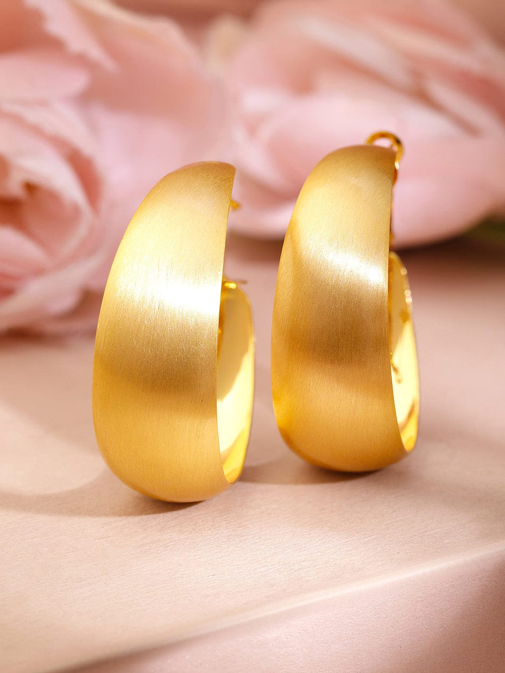 Bold Chic Gold Plated Hoops Earrings