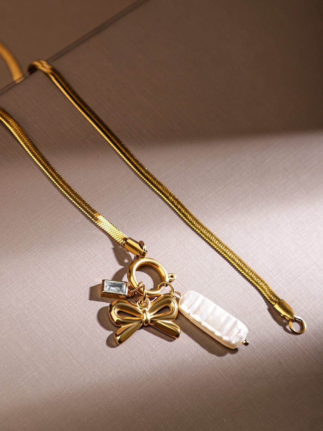 Bow Charm Modern Statement Necklace Chain Necklace & Chains