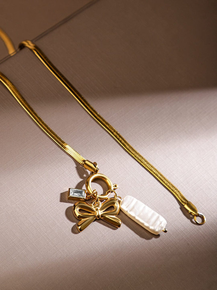 Bow Charm Modern Statement Necklace Chain Necklace & Chains