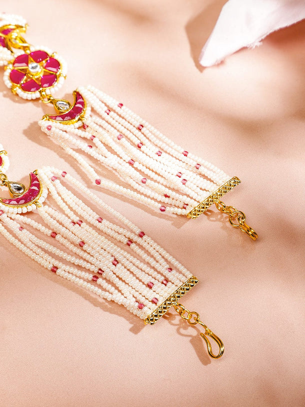 Bridal-Ready Pearl Pink Sheeshphool Head Jewellery