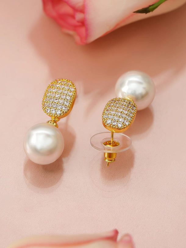 Brilliance & Pearl Drop Earrings Earrings