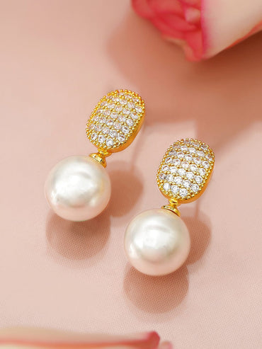 Brilliance & Pearl Drop Earrings Earrings