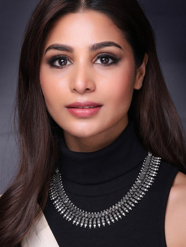 Rubans Oxidised Silver Metal Kerela Necklace