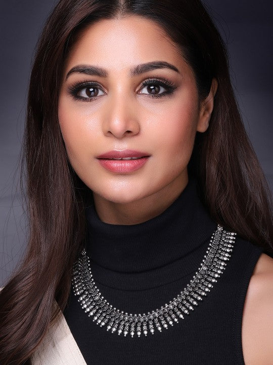 Rubans Oxidised Silver Metal Kerela Necklace