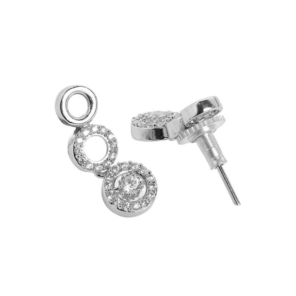 Rubans Silver Plated Minimal and Elegant AD Necklace Set