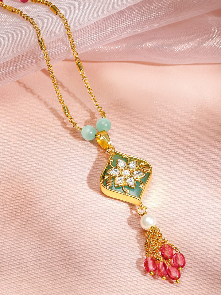 Captivating Multicolour Gold Plated Pendant Necklace Necklace & Chains