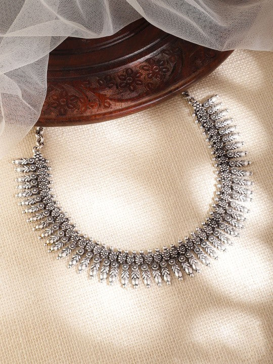 Rubans Oxidised Silver Metal Kerela Necklace