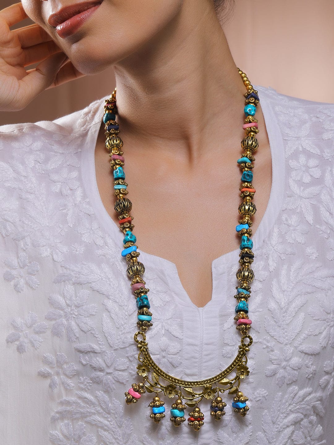 Charmingly Beaded Multicolour Bohemian Necklace Necklace & Chains