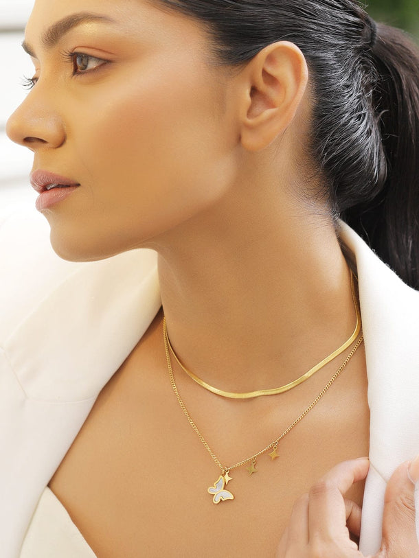 Cherished Butterfly & Star Necklace Chain Necklace & Chains