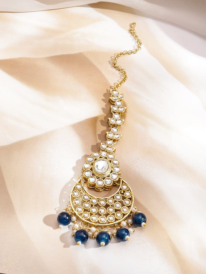 Chic Blue Cascade Kundan Choker Set Jewellery Set