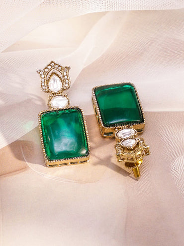 Chic Green Kundan Necklace Set Jewellery Set