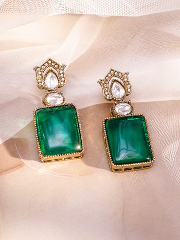 Chic Green Kundan Necklace Set Jewellery Set