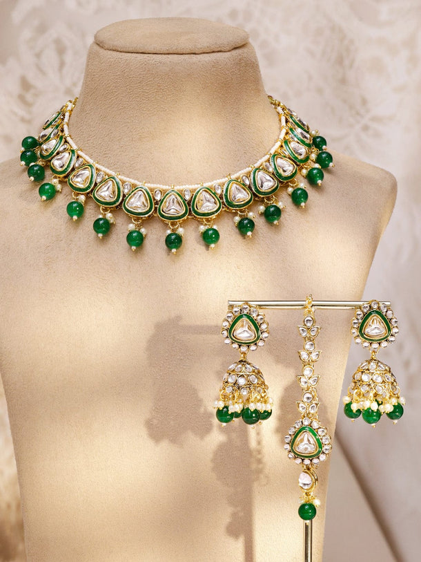 Chic Heritage Green Necklace Set Jewellery Set