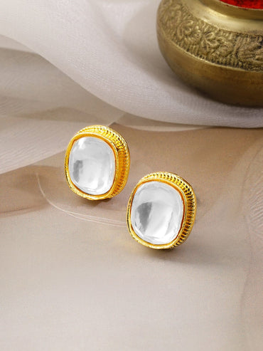 Classic Framed Kundan Studs Earrings