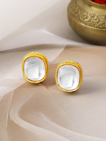 Classic Framed Kundan Studs Earrings